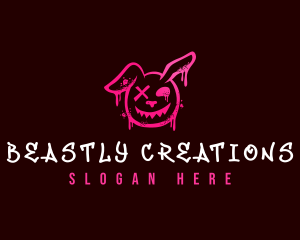 Graffiti Monster Bunny logo design