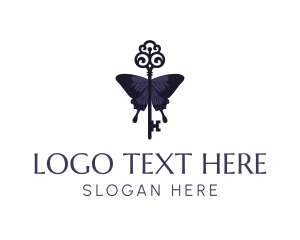 Insect - Precious Butterfly Key logo design