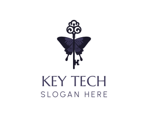 Precious Butterfly Key logo design