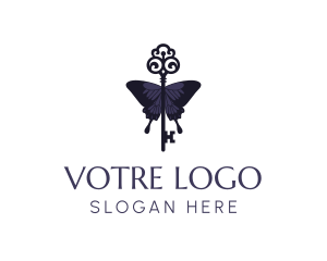 Luxe - Precious Butterfly Key logo design