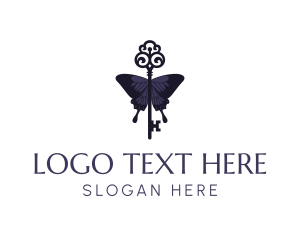 Butterfly - Precious Butterfly Key logo design