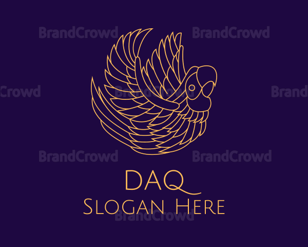 Gold Parrot Bird Logo