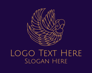 Pet - Gold Parrot Bird logo design