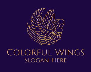 Gold Parrot Bird logo design