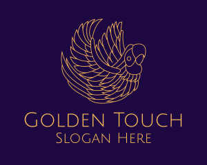 Gold Parrot Bird logo design