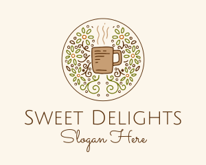 Caffeine - Organic Teahouse Drink logo design