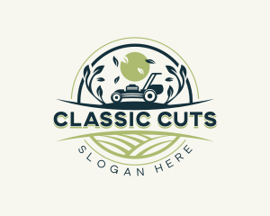 Landscaping Lawn Mower logo design