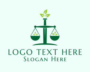 Court - Organic Sword Scale logo design