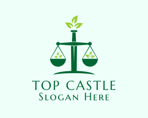 Judiciary - Organic Sword Scale logo design