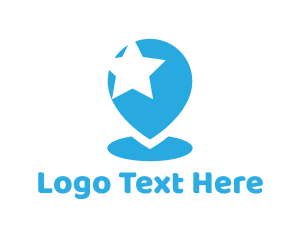 Blue Star - Star Location Pin logo design