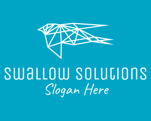 Swallow - Geometric Swallow Bird Monoline logo design