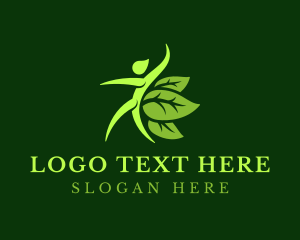 Eco - Natural Yoga Fitness Leaf logo design
