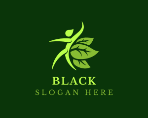 Vegan - Natural Yoga Fitness Leaf logo design