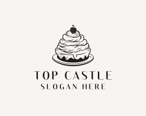 Strawberry Cake Dessert Logo