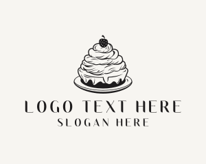 Strawberry Cake Dessert Logo