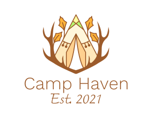 Tent - Forest Camping Tent logo design