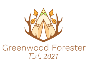 Forest Camping Tent  logo design