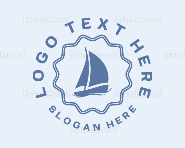 Blue Nautical Sailboat Logo