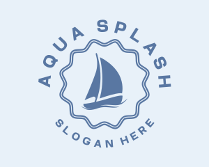 Blue Nautical Sailboat logo design