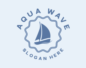 Blue Nautical Sailboat logo design