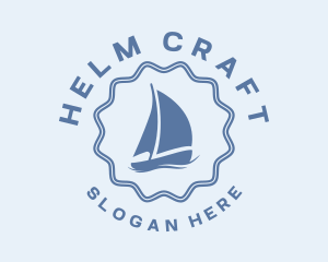 Blue Nautical Sailboat logo design