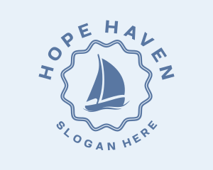 Ocean - Blue Nautical Sailboat logo design