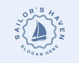 Blue Nautical Sailboat logo design