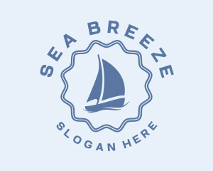 Blue Nautical Sailboat logo design