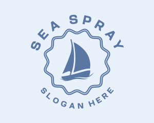 Blue Nautical Sailboat logo design