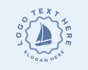 Blue Nautical Sailboat Logo