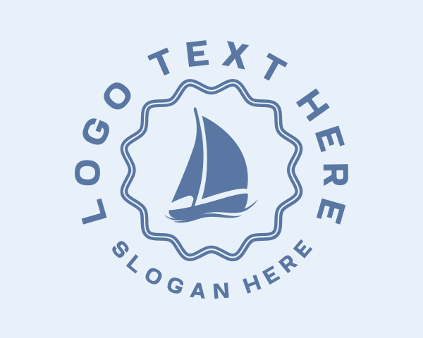 Seaside - Blue Nautical Sailboat logo design