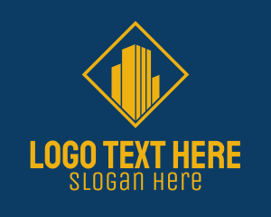 Modern - Yellow Diamond Building logo design