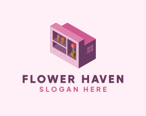 3D Flower Boutique logo design