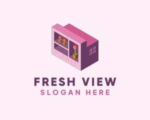 Perspective - 3D Flower Boutique logo design