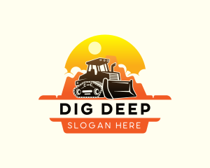 Excavator Digging Construction logo design