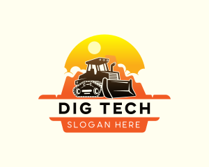 Excavator Digging Construction logo design
