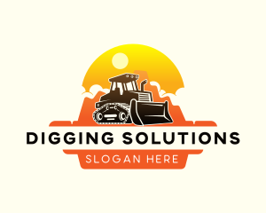 Excavator Digging Construction logo design