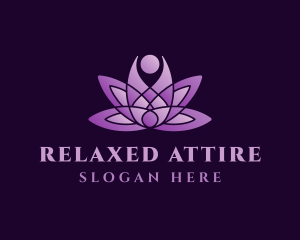 Violet Relaxing Lotus logo design