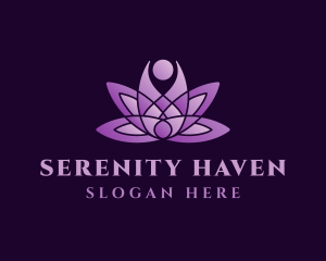 Relaxation - Violet Relaxing Lotus logo design