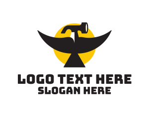 Wood - Hammer Bird Hardware logo design