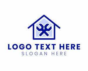 Roof - House Repair Wrench logo design