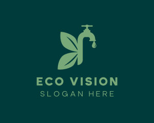 Eco Butterfly Faucet logo design