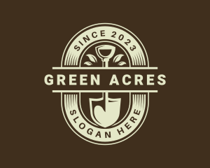 Land - Farm Shovel Planting logo design
