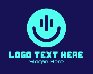 Gaming Cafe - Smiley Streamer Face logo design