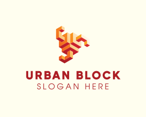Block - 3D Geometric Game logo design