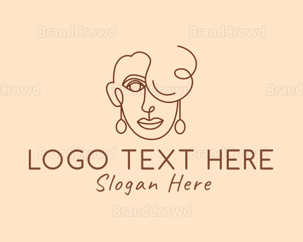 Fashionista Boho Woman Face Logo