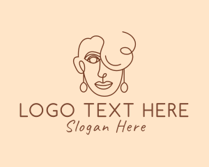 Headscarf - Fashionista Boho Woman Face logo design