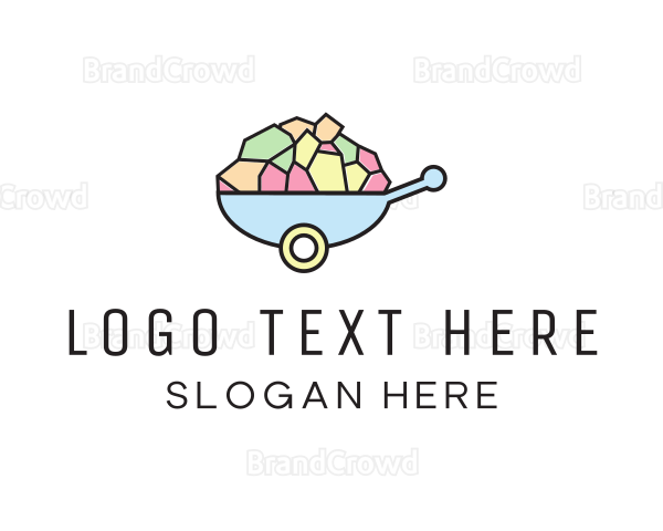 Colorful Stone Wheelbarrow Logo