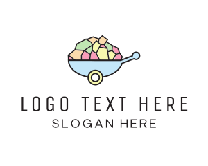 Shopping Cart - Colorful Stone Wheelbarrow logo design