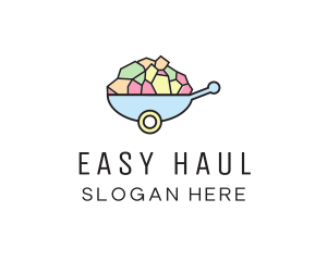 Colorful Stone Wheelbarrow  logo design